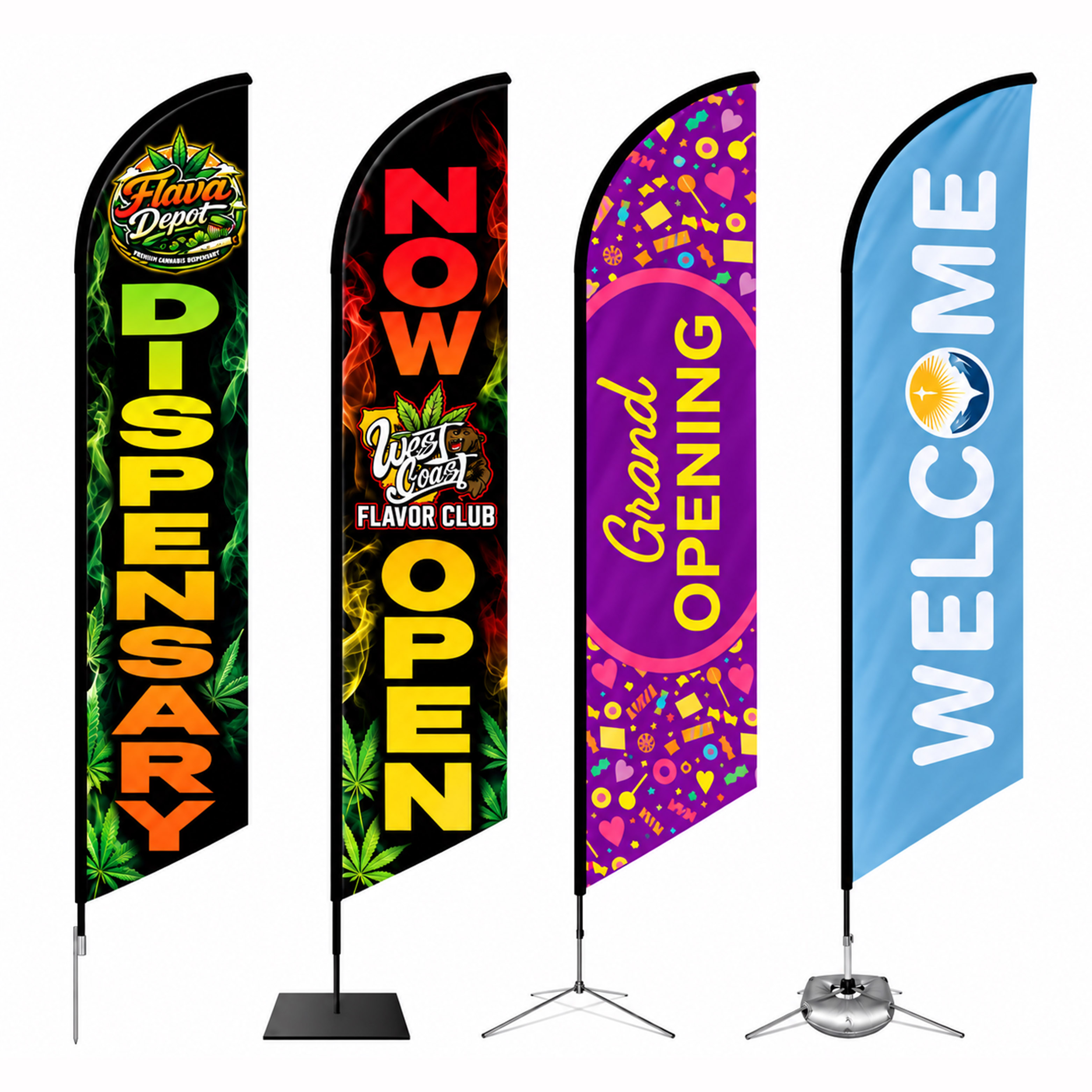 Feather Angled Flags