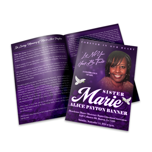 Bi-Fold Booklet Obituary